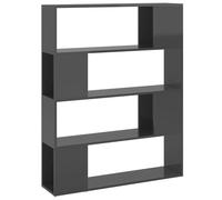 vidaXL Bibliothèque/Séparateur de pièce Gris brillant 100x24x124 cm