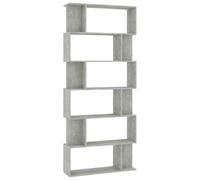 vidaXL Bibliothèque/Séparateur de Pièce, Meuble de Rangement, Étagère à Livres Salon Salle de Séjour Chambre Intérieur, Moderne, Gris Béton Bois d’Ingénierie