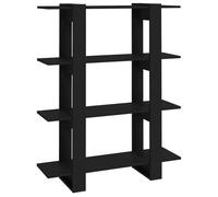 vidaXL Bibliothèque/Séparateur de pièce Noir 100x30x123,5 cm Noir
