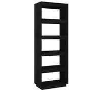vidaXL Bibliothèque/Séparateur de pièce Noir 40x35x167 cm Pin solide Noir