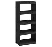 vidaXL Bibliothèque/Séparateur de pièce Noir 60x30x135,5 cm Pin Massif