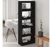 Bibliothèque/Séparateur de pièce Noir 60x30x167,5 cm Pin massif808177