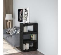 vidaXL Bibliothèque/Cloison Noir 60x35x103 cm Bois de pin massif