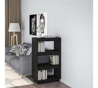 vidaXL Bibliothèque/Cloison Noir 60x35x103 cm Bois de pin massif