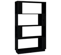 vidaXL Bibliothèque/Séparateur de pièce Noir 80x25x132 cm Pin solide