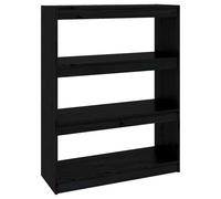 vidaXL Bibliothèque/Séparateur de pièce Noir 80x30x103,5 cm Pin solide