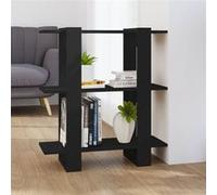 Bibliothèque/Séparateur de pièce Noir 80x30x123,5 cm811584