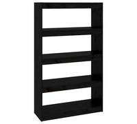 vidaXL Bibliothèque/Séparateur de pièce Noir 80x30x135,5 cm Pin solide