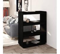 vidaXL Bibliothèque/Séparateur de pièce Noir 80x35x103 cm Pin massif 810888