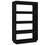 vidaXL Bibliothèque/Séparateur de pièce Noir 80x35x135 cm Pin Massif