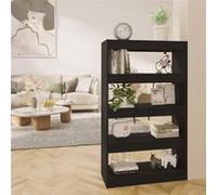 vidaXL Bibliothèque/Séparateur de pièce Noir 80x30x135 cm Aggloméré