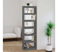 vidaXL Bibliothèque/Séparateur gris pin massif