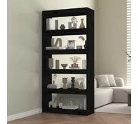 vidaXL Bibliothèque/Séparateur - Noir - 8720286609026