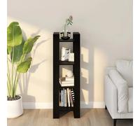 vidaXL Bibliothèque/Séparateur Noir Pin massif