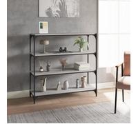 vidaXL Bibliothèque Sonoma – Gris, Bois d'ingénierie et acier, 100x33x100 cm