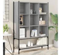 vidaXL Bibliothèque, Armoire à Livres avec 9 Compartiments, Étagère à Livres avec Rangement Salon Bureau, Sonoma GrisBois 3214332 Gris G
