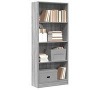 vidaXL Bibliothèque sonoma gris 60x24x143 cm bois d'ingénierie, étagère à livres, porte-livres, support à livres, armoire de 857817