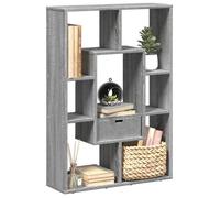 vidaXL Bibliothèque sonoma gris 63x20x90 cm bois d'ingénierie, étagère, étagère de rangement, support à livres, étagère à 858143