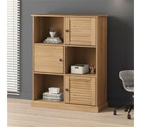 Bibliothèque VIGO 90x35x114,5 cm bois massif de pin, étagère, étagère à livres, armoire d'affichage, armoire de rangement, étagère de rangement