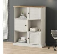 vidaXL Bibliothèque VIGO blanche 90x35x114,5 cm en bois massif de pin
