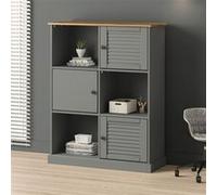 vidaXL Bibliothèque VIGO en bois massif de pin gris 90x35x114,5 cm