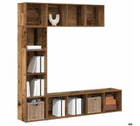 vidaXL Bibliothèques 3 pcs vieux bois bois d'ingénierie, bibliothèque, étagère de rangement, armoire de bureau, étagère à 3328549