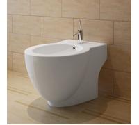 vidaXL Support de bidet rond en céramique blanc de haute qualité
