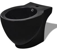 vidaXL Bidet sur pied Bidet au sol Céramique noire