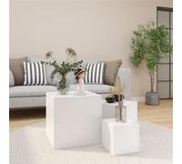 vidaXL Ensemble de tables d'appoint 3 pièces Blanc Aggloméré