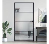 vidaXL Porte intérieure mince noire 102,5x201,5 cm verre trempé & aluminium