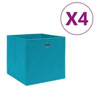 Vidaxl Bo?Tes De Rangement 4 Pcs Tissu Intissé 28x28x28 Cm Bleu Azuré