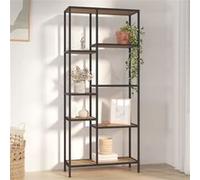 Vidaxl Étagère À Livres 80x30x180 Cm Acier Et Bois D'ingénierie Multicolore