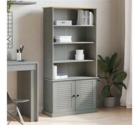 vidaXL Bibliothèque VIGO Bois massif de pin Gris 85x35x170 cm