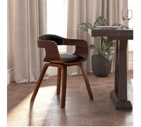 vidaXL Chaise de salle à manger 3092371 – Bois courbé, similicuir noir, H. 70 cm