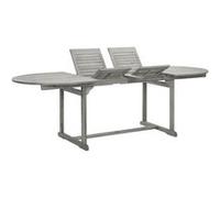 vidaXL Table de jardin 316572 – Bois d'acacia massif (160–240×100×75 cm) Gris G