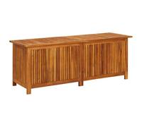 vidaXL Bois d'Acacia Solide Boîte de Rangement de Jardin Banc de Stockage Boîte d'Oreillers Coussins Couverture Extérieur 150x50x58 cm