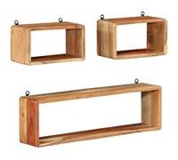 vidaXL Étagères murales cube – Bois d'acacia solide – 3 pièces, flottantes