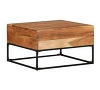 vidaXL Bois d'Acacia Solide Table Basse Table d'Appoint Table de Canapé Bout de Canapé Meuble de Salle de Séjour Salon Intérieur 68x68x41 cm Brun G