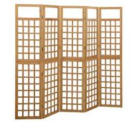 vidaXL Cloison de séparation treillis 5 panneaux bois de pin 201,5x180 cm