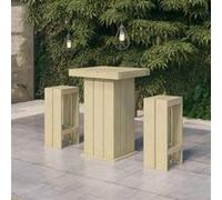 set de bar de jardin 3 pièces pin imprégné
