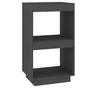 vidaXL Bois de Pin Massif Bibliothèque Etagère à Livres Armoire de Rangement Etagère sur Pied Meuble de Rangement Bureau Maison Gris 40x35x71 cm