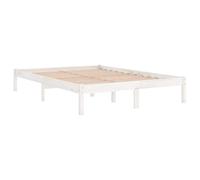 vidaXL Bois de Pin Massif Cadre de Lit Sommier à Lattes Lit Double Lit Adulte Cadre à Lattes sur Pied Chambre à Coucher Intérieur Blanc 120x200 cm