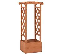 vidaXL Bois de Sapin Jardinière à Treillis avec Arche Bac à Fleurs Pot de Plantes Jardin Balcon Terrasse Patio Extérieur 49x39x117 cm