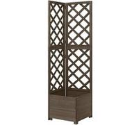 vidaXL Jardinière d'angle en treillis bois de sapin gris 40x40x150 cm