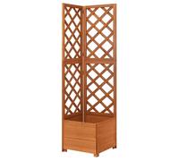 vidaXL Jardinière d'angle en treillis 150 cm Bois de sapin massif Marron G