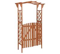 vidaXL Bois de Sapin Massif Pergola avec Portail Arche de Jardin Décoration Entrée Allée de Jardin Patio Arrière-Cour Extérieur 116x40x204 cm