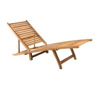 vidaXL Bois de Teck Solide Chaise Longue Bain de Soleil de Patio Transat de Terrasse Chaise Longue d'Extérieur Bain de Soleil de Jardin