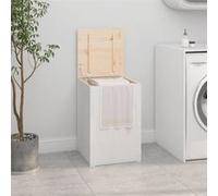 vidaXL Coffre à linge blanc 44x44x66 cm pin massif 823565