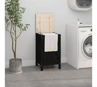 Boîte à linge Noir 44x44x76 cm Bois massif de pin 823578