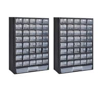 vidaXL Boîte d'assortiment avec 41 compartiments 2 pcs. Plastique